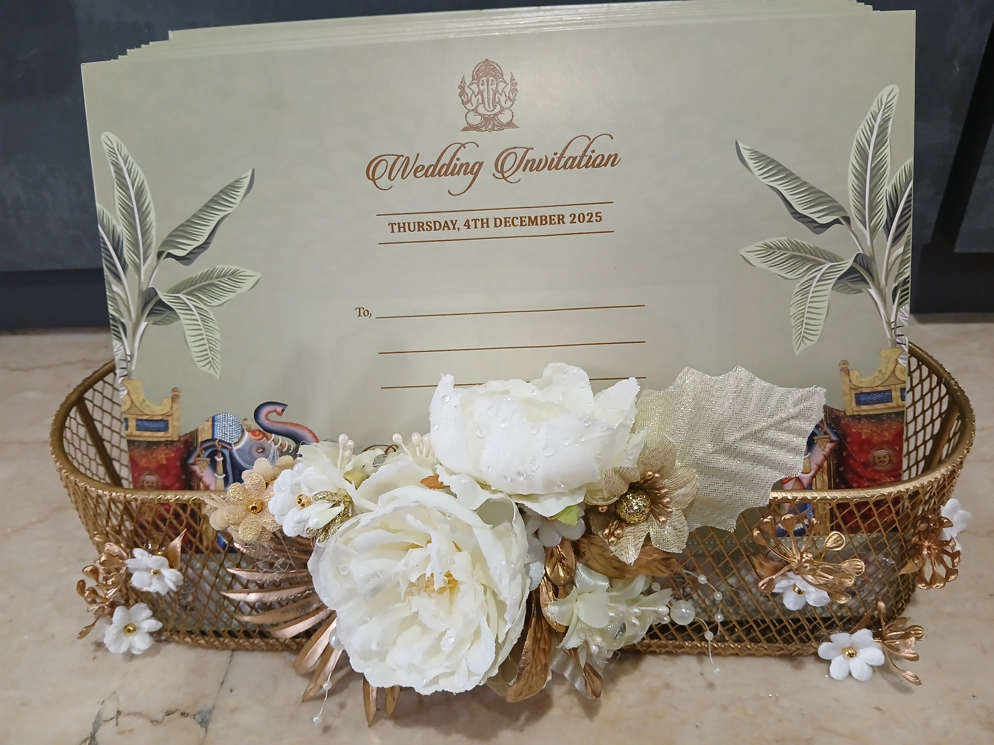 Wedding hamper styling